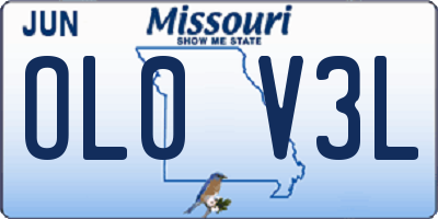 MO license plate OL0V3L