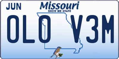MO license plate OL0V3M