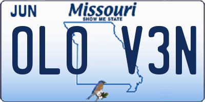 MO license plate OL0V3N