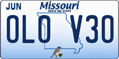 MO license plate OL0V3O