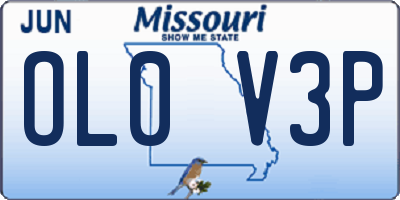MO license plate OL0V3P