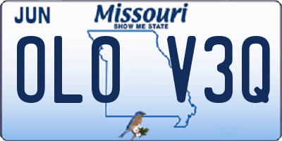 MO license plate OL0V3Q