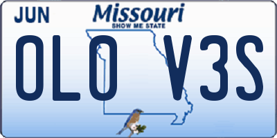 MO license plate OL0V3S