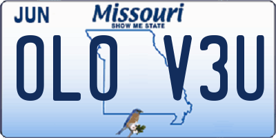 MO license plate OL0V3U
