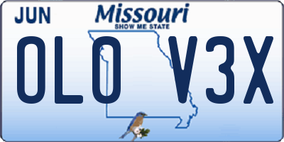 MO license plate OL0V3X