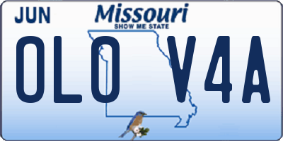 MO license plate OL0V4A