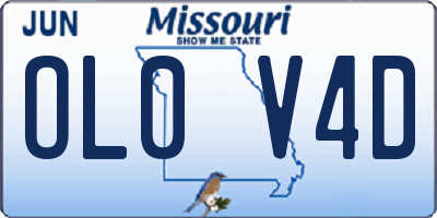 MO license plate OL0V4D