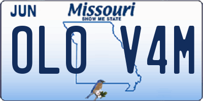MO license plate OL0V4M