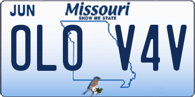 MO license plate OL0V4V