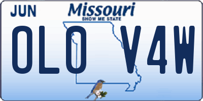 MO license plate OL0V4W
