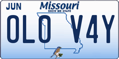 MO license plate OL0V4Y