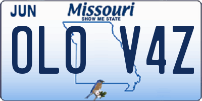 MO license plate OL0V4Z