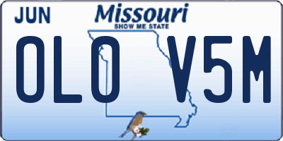 MO license plate OL0V5M