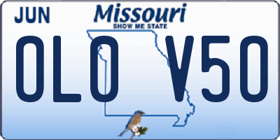 MO license plate OL0V5O