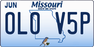 MO license plate OL0V5P