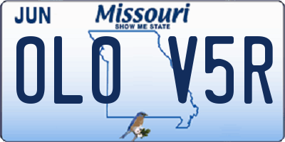 MO license plate OL0V5R