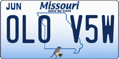 MO license plate OL0V5W