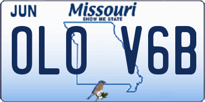MO license plate OL0V6B