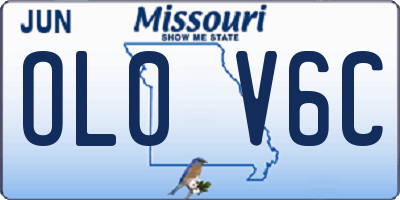 MO license plate OL0V6C