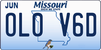 MO license plate OL0V6D