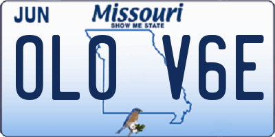 MO license plate OL0V6E