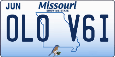 MO license plate OL0V6I
