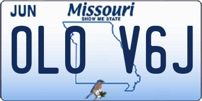 MO license plate OL0V6J