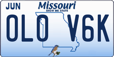 MO license plate OL0V6K