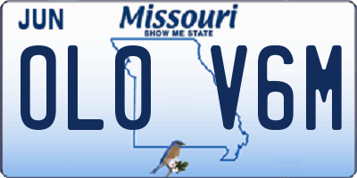 MO license plate OL0V6M