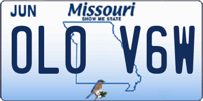 MO license plate OL0V6W