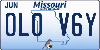 MO license plate OL0V6Y