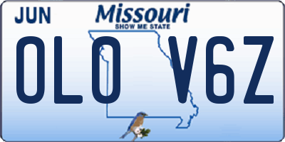 MO license plate OL0V6Z