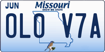 MO license plate OL0V7A