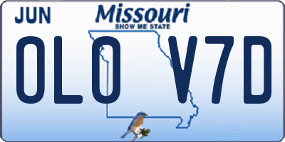 MO license plate OL0V7D