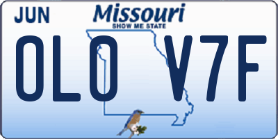 MO license plate OL0V7F