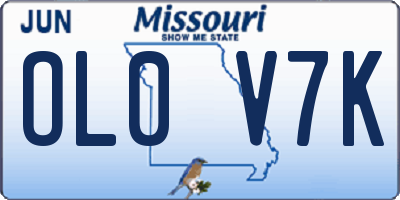 MO license plate OL0V7K