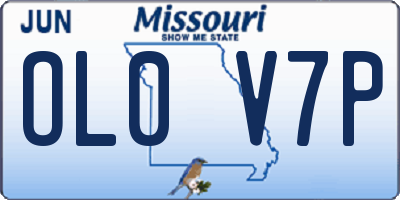 MO license plate OL0V7P