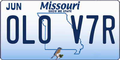 MO license plate OL0V7R