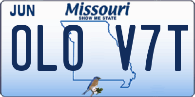 MO license plate OL0V7T