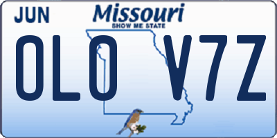 MO license plate OL0V7Z