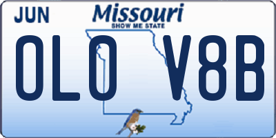 MO license plate OL0V8B