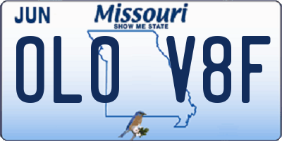 MO license plate OL0V8F