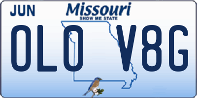 MO license plate OL0V8G