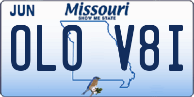 MO license plate OL0V8I