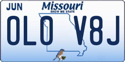 MO license plate OL0V8J
