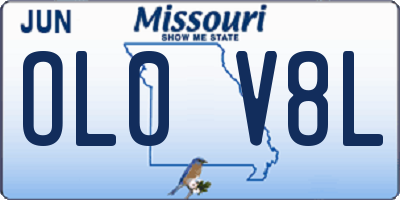 MO license plate OL0V8L