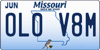 MO license plate OL0V8M