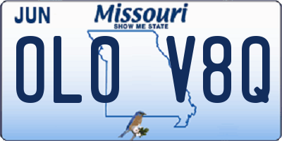 MO license plate OL0V8Q