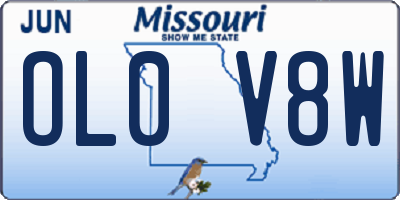 MO license plate OL0V8W