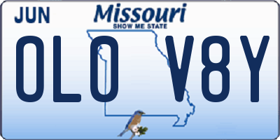 MO license plate OL0V8Y